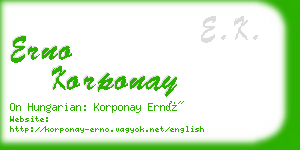 erno korponay business card